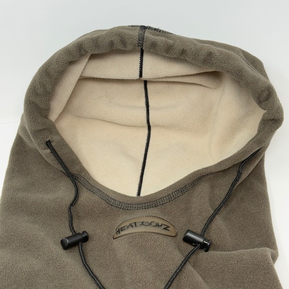 Headsokz Polartec Fleece Balaclava Hood Neck Warmer Brown Black Made in USA - Picture 4 of 10